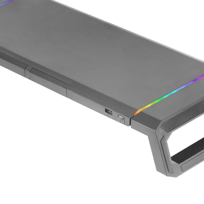 MGS-ONE Negro Soporte Monitor RGB Chroma Tamaño Ajustable Soporte Smartphone y Tablet USB Frontal 2.0 - Imagen 6