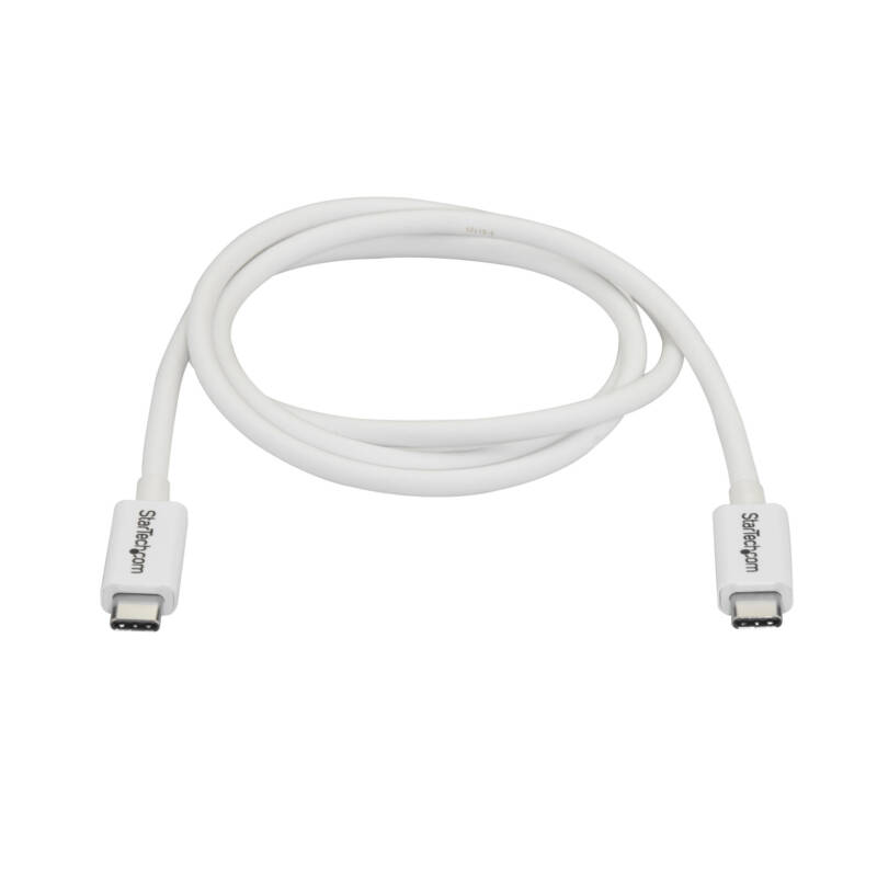 Cable Thunderbolt 3 Pasivo de 1m - 20Gbps - PD 100W - Vídeo 4K - Cable Thunderbolt - Certificado Thunderbolt - Compatible con USB4 / Modo Alt DP - Thunderbolt 4 - USB 3.2 - USB-C - Blanco - Imagen 2