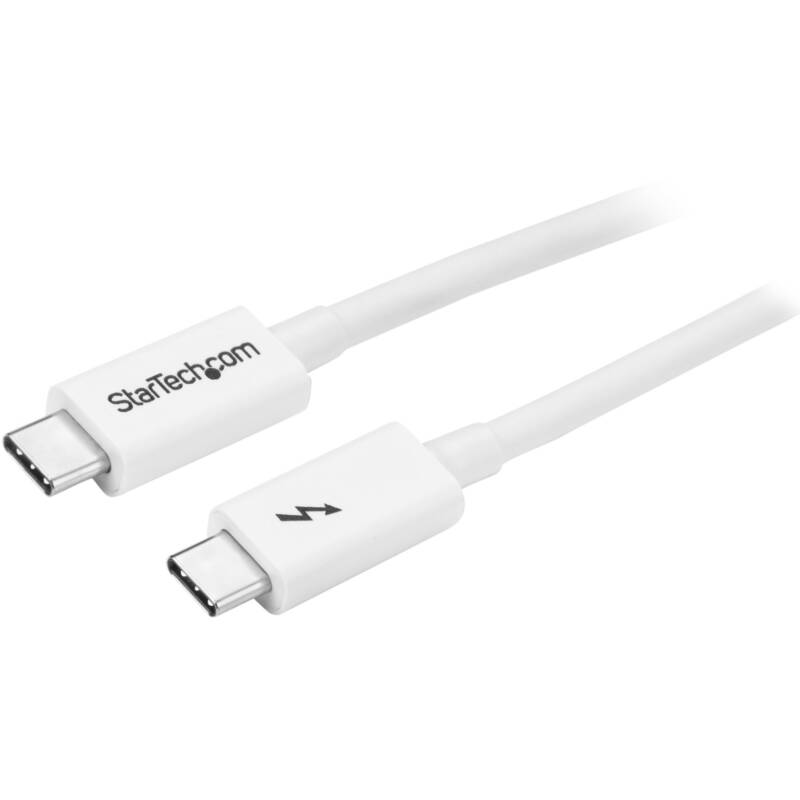 Cable Thunderbolt 3 Pasivo de 1m - 20Gbps - PD 100W - Vídeo 4K - Cable Thunderbolt - Certificado Thunderbolt - Compatible con USB4 / Modo Alt DP - Thunderbolt 4 - USB 3.2 - USB-C - Blanco