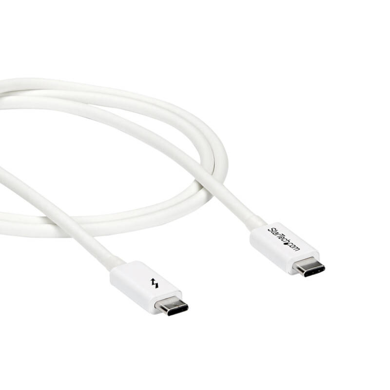 Cable Thunderbolt 3 Pasivo de 1m - 20Gbps - PD 100W - Vídeo 4K - Cable Thunderbolt - Certificado Thunderbolt - Compatible con USB4 / Modo Alt DP - Thunderbolt 4 - USB 3.2 - USB-C - Blanco - Imagen 4