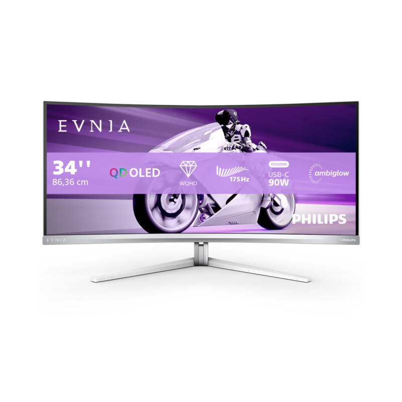 34M2C8600/00 pantalla para PC 86,4 cm (34") 3440 x 1440 Pixeles Wide Quad HD OLED Blanco - Imagen 3