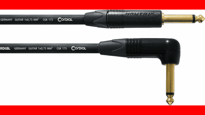 Cable de guitarra jack recto/acodado 6 m
