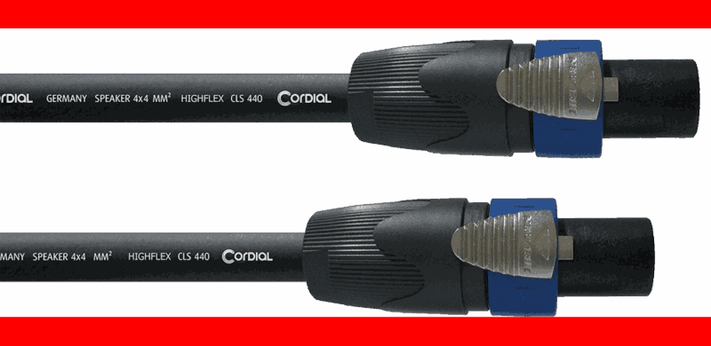 Cable Altavoz speakon 4 polos 4x 4mm² - 2,5m