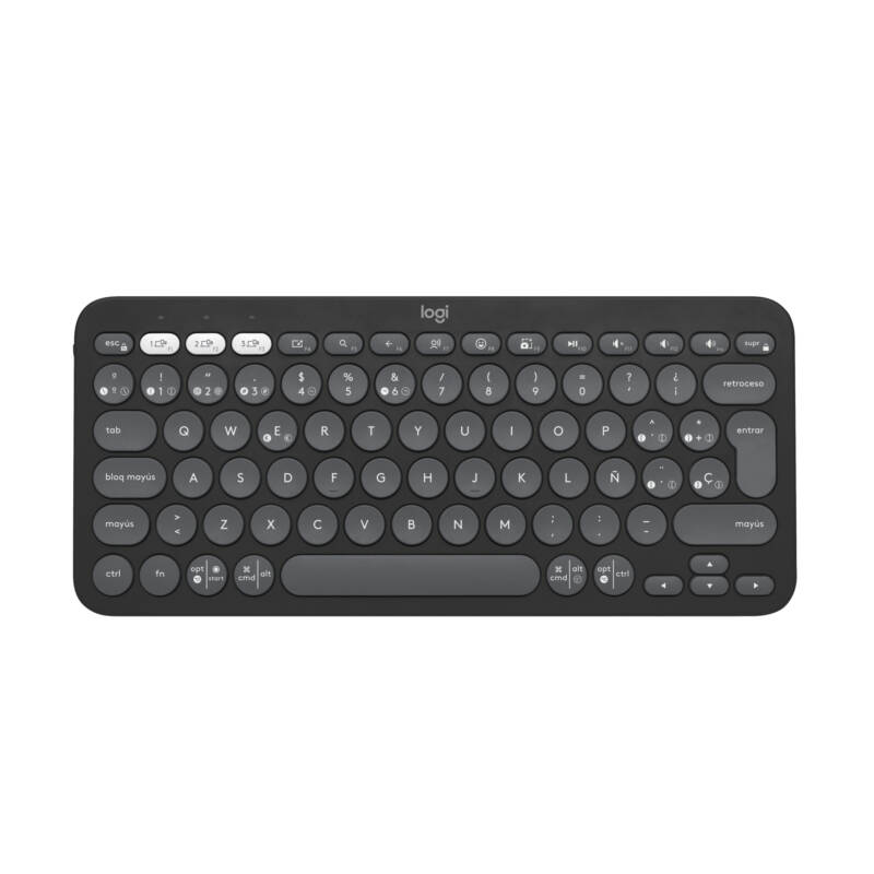 Pebble Keys 2 K380s teclado Universal RF Wireless + Bluetooth QWERTY Español Grafito