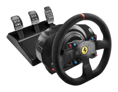 T300 Ferrari Integral Racing Wheel Alcantara Edition Negro Volante + Pedales Analógico/Digital PC, PlayStation 4, Playstation 3