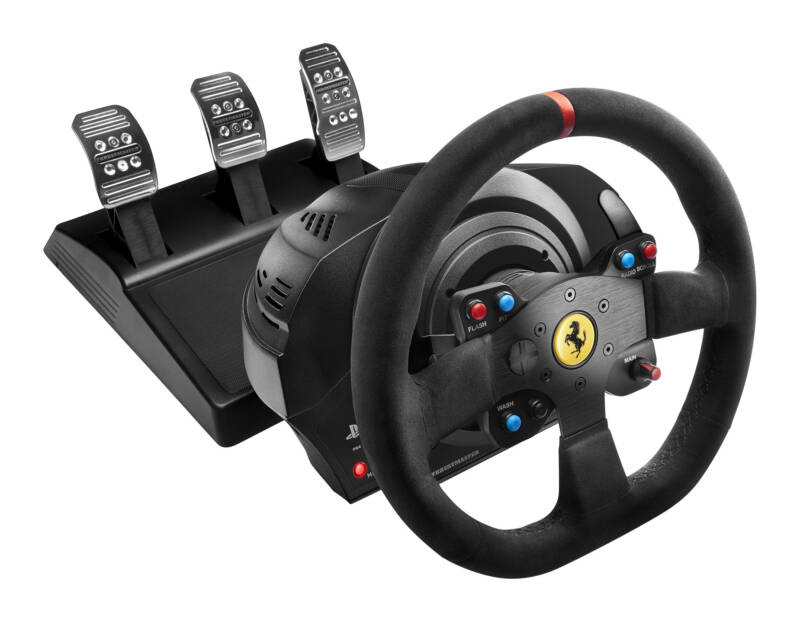 T300 Ferrari Integral Racing Wheel Alcantara Edition Negro Volante + Pedales Analógico/Digital PC, PlayStation 4, Playstation 3