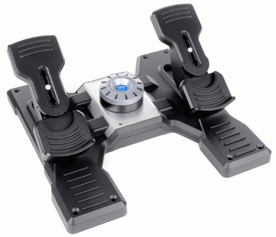 Flight Rudder Pedals Negro, Plata USB 2.0 Simulador de Vuelo Analógico/Digital PC