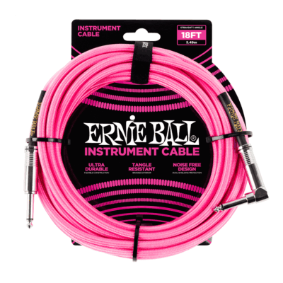 CABLE INSTRUMENTO TRENZADO JACK-JACK SA  4,57 m  - Neon / Rosa