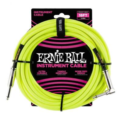 CABLE INSTRUMENTO TRENZADO JACK-JACK SA  4,57 m  - Neon / Amarillo