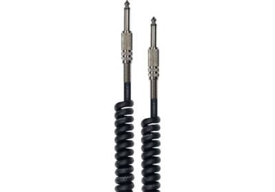 Cable de instrumento de 6 metros de largo. Entrada y salida por jack. Cable en espiral, rizado