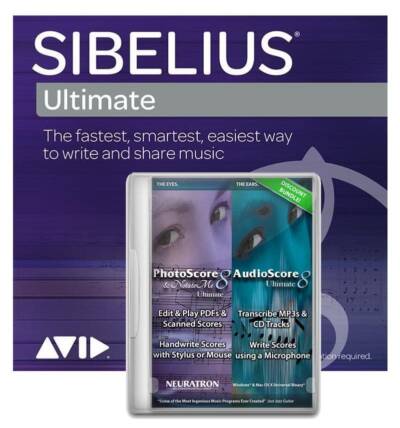 Sibelius Ultimate Perétuo - Estudiante/Profesor + PhotoScore & NotateMe y AudioScore Ultimate (caja)