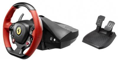 Ferrari 458 Spider Negro, Rojo Volante + Pedales Xbox One