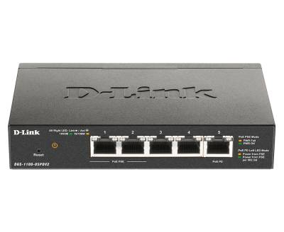 d-link DGS-1100-05PDV2 Switch 5 puertos: 2 x PoE, 3 x 1000Base-T
