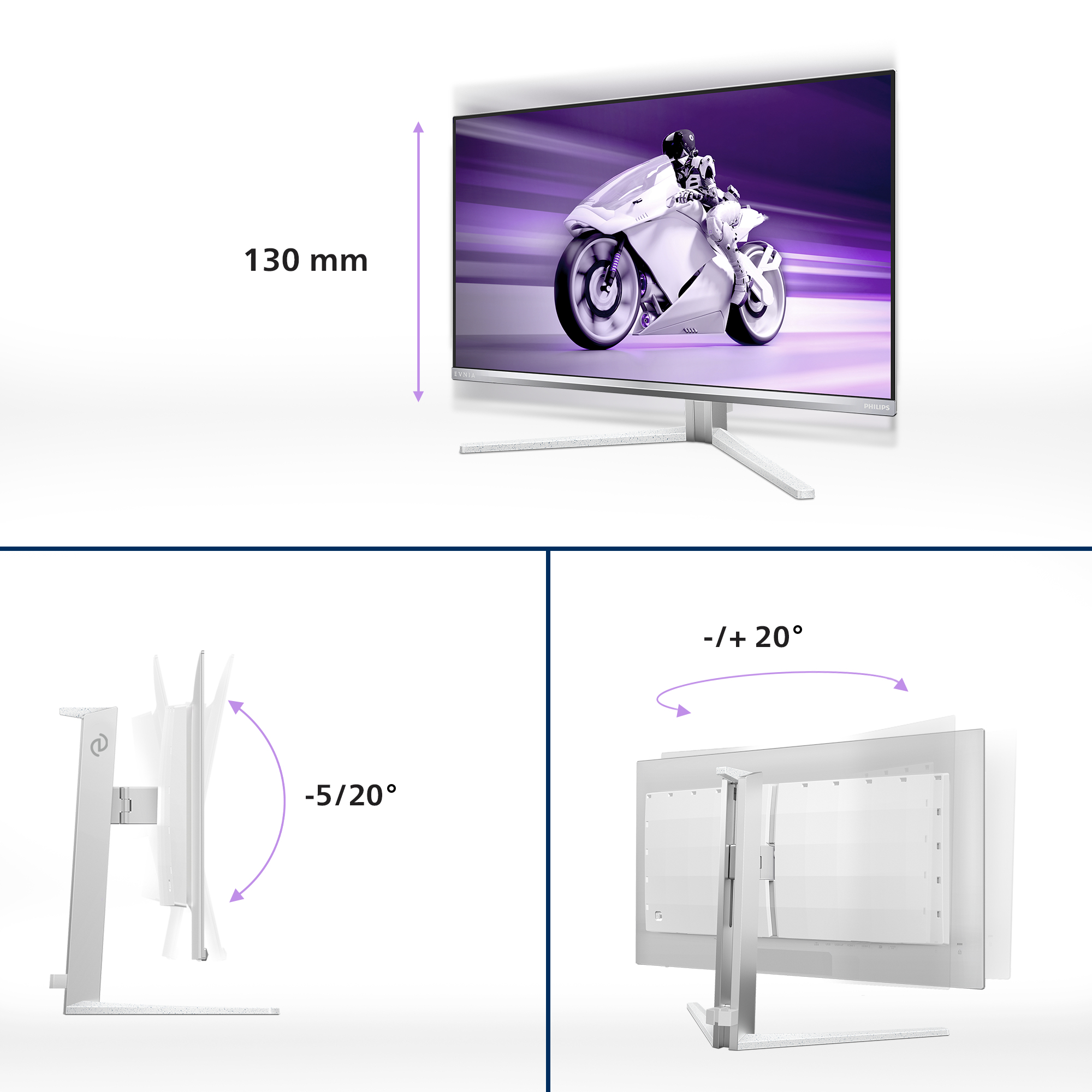 Evnia 8000 27M2N8500/00 pantalla para PC 67,3 cm (26.5") 2560 x 1440 Pixeles Quad HD QD-OLED Blanco - Imagen 2